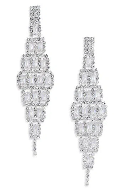 Cara Statement Drop Earrings In Silver