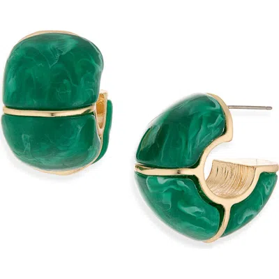 Cara Statement Hoop Earrings In Green