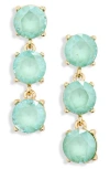 Cara Stone Linear Drop Earrings In Green