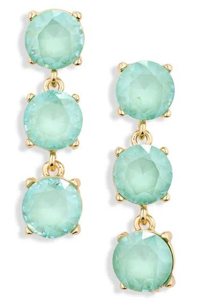Cara Stone Linear Drop Earrings In Green