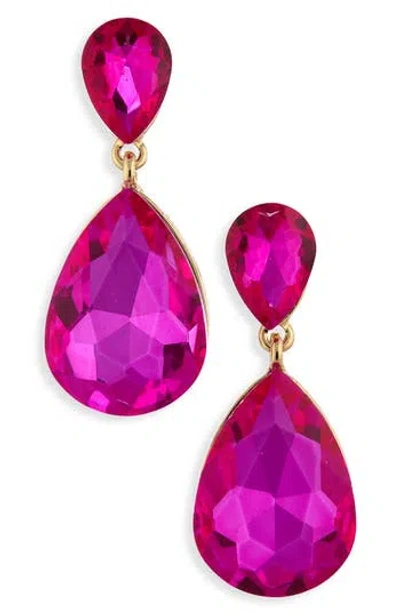 Cara Teardrop Drop Earrings In Pink