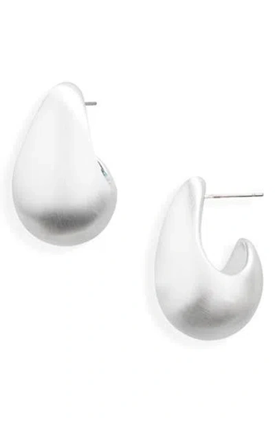Cara Teardrop Hoop Earrings In White