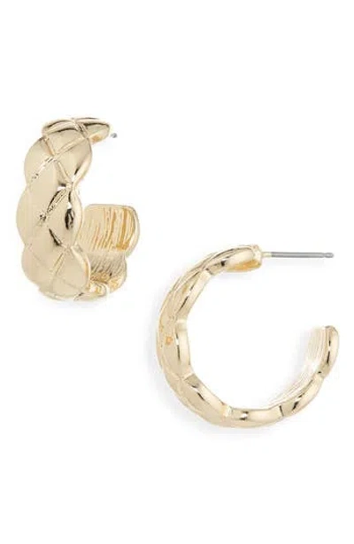 Cara Textured Hoop Earrings In Gold