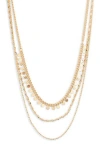 Cara Triple Chain Layered Necklace In Gold