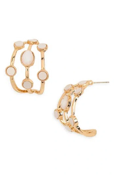 Cara Triple Row Hoop Earrings In Gold