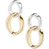 Cara Two-tone Double Loop Drop Earrings In Multi