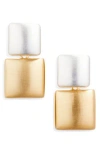 Cara Two-tone Geometric Drop Earrings In Silver/gold