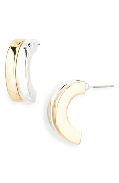 Cara Two-tone Half Hoop Earrings In Gold