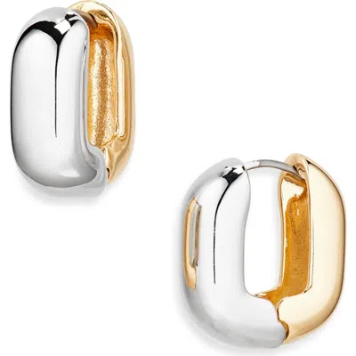 Cara Two-tone Hoop Earrings In Gold