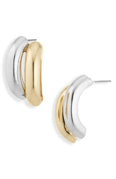 Cara Two-tone Line Stud Earrings In Multi