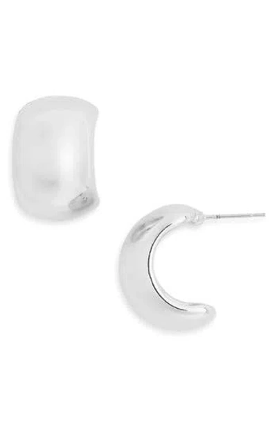 Cara Wide Hoop Earrings In Metallic