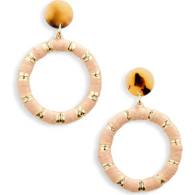 Cara Wrapped Frontal Hoop Drop Earrings In Gold