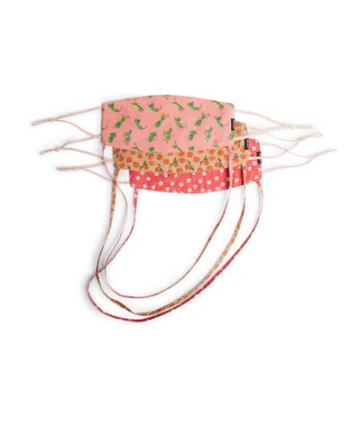 Caraa 3 Printed Origami Masks In Pink