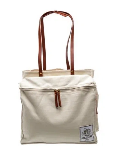 Pre-owned Caraa Canvas Bucket Bag In Neutral
