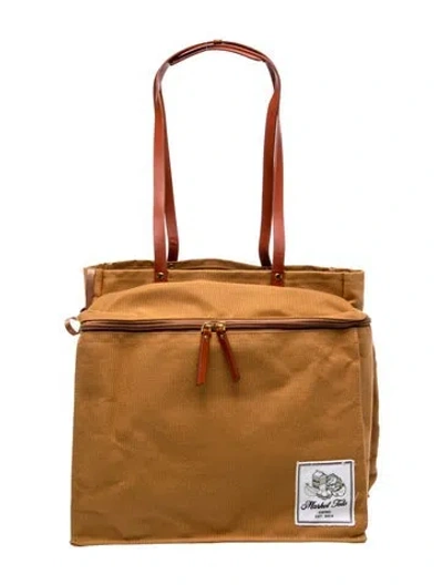Pre-owned Caraa Canvas Tote In Brown