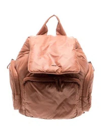 Pre-owned Caraa Nylon Backpack In Brown
