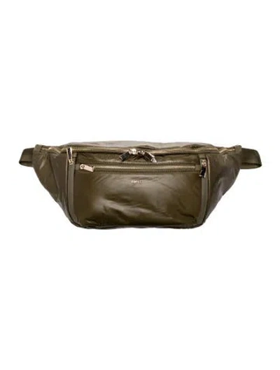 Pre-owned Caraa Nylon Belt Bag In Green