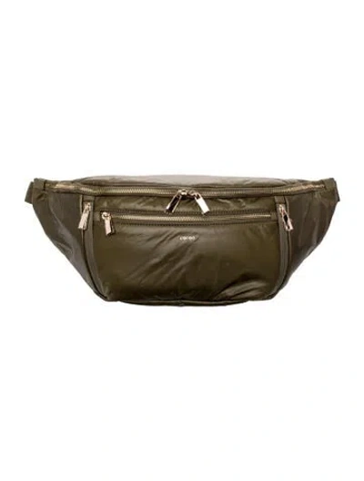 Pre-owned Caraa Nylon Belt Bag In Green