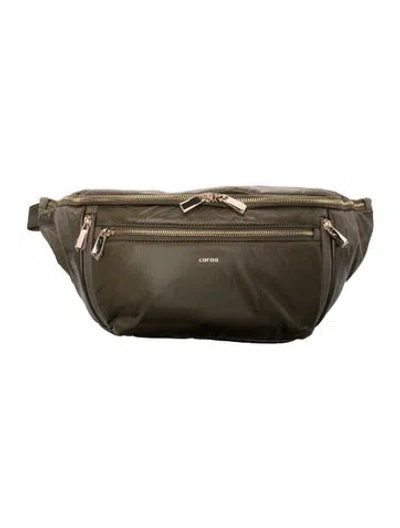 Pre-owned Caraa Nylon Belt Bag In Green
