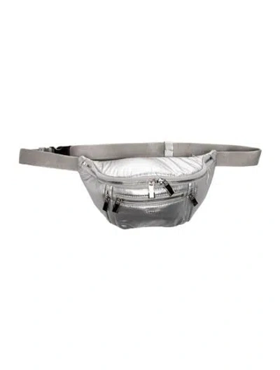 Pre-owned Caraa Nylon Belt Bag In Metallic/silver