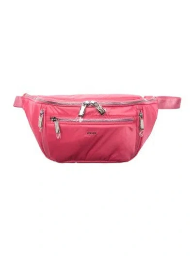 Pre-owned Caraa Nylon Belt Bag In Pink