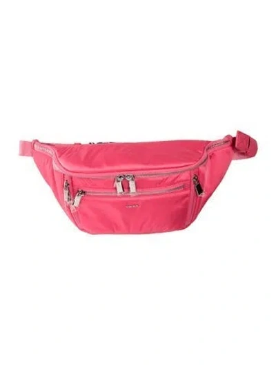 Pre-owned Caraa Nylon Belt Bag In Pink