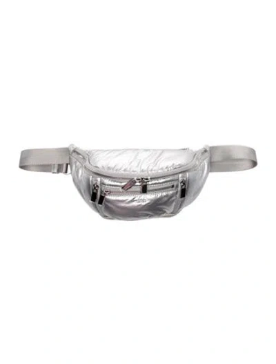Pre-owned Caraa Nylon Belt Bag W/ Tags In Metallic/silver