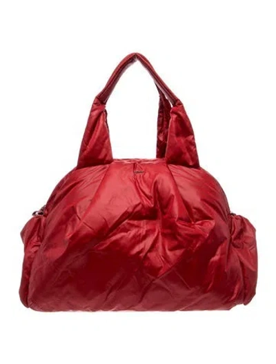 Pre-owned Caraa Nylon Top Handle Bag In Red