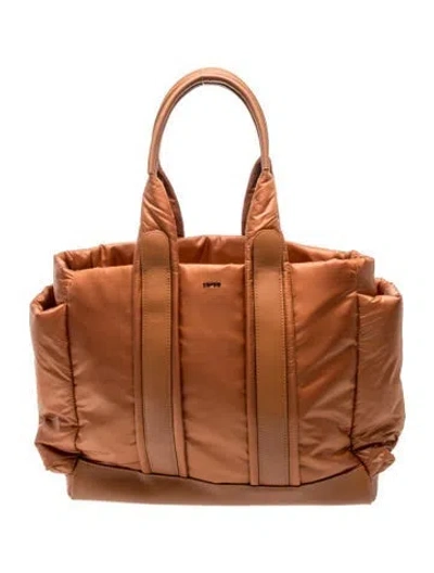 Pre-owned Caraa Nylon Tote In Brown