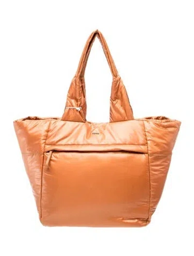 Pre-owned Caraa Nylon Tote In Brown