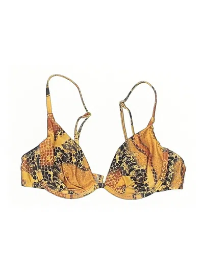 Pre-owned Carabella Collection Swimsuit Top Orange Print Pattern Swimwear