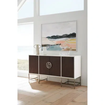 Caracole A Touch Of Class 66'' Buffet In Cloud White,brunette,satin Nickel