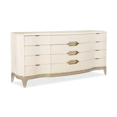 Caracole Adela 12 Drawer Double Dresser In Washed Alabaster
