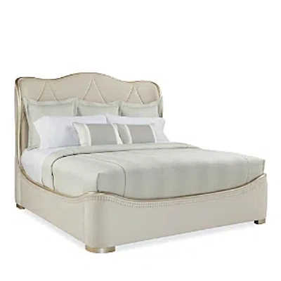 Caracole Adela King Bed Frame In Blush Taupe