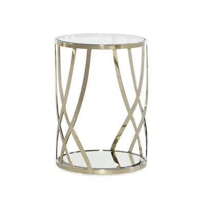 Caracole Adela Round Glass Top End Table In Clear