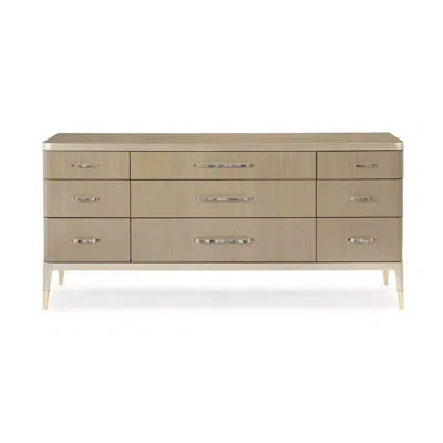 Caracole All Dressed Up 9 - Drawer Dresser In Champagne Shimmer;taupe Paint
