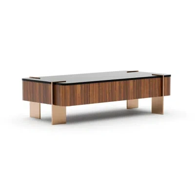 Caracole Altura Rec Glass Top Cocktail Tbl In Brown