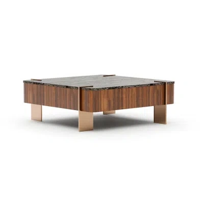 Caracole Altura Sq Stone Top Cocktail Tbl In Brown