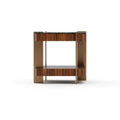 Caracole Altura Stone Side Table In Black