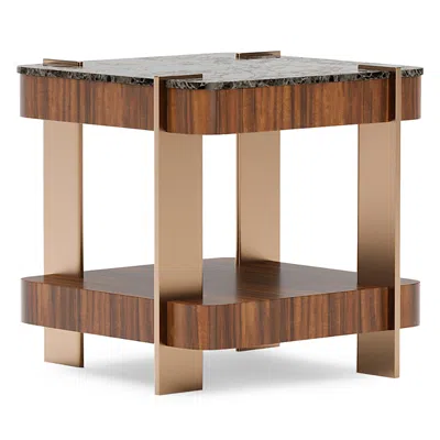 Caracole Altura Stone Side Table In Brown