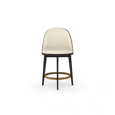 Caracole Another Round Counter Stool Swivel Bar & Counter Stool In Ivory