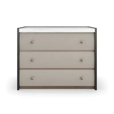 Caracole Avignon Nightstand In White,bronze,rockport Burnished Adobe