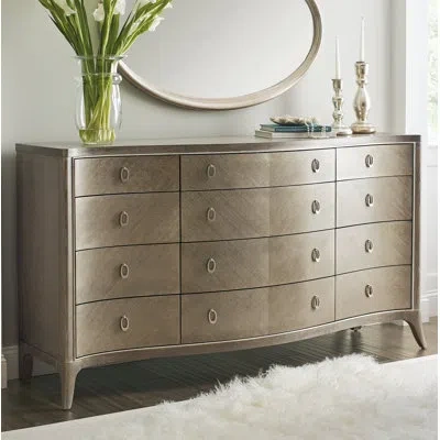 Caracole Avondale 12 Drawer 71.5"  W Doubble Dresser In Elegant Linen