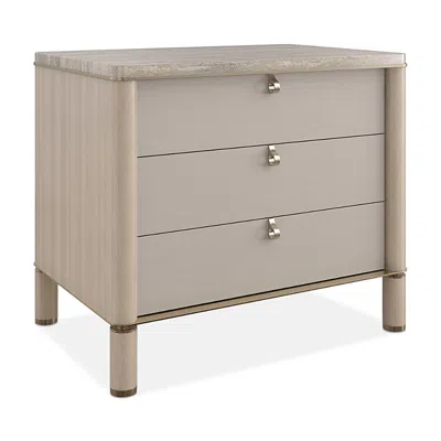 Caracole Balance 3 Drawer Nightstand In Cremini