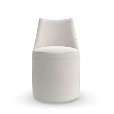 Caracole Barrel Roll Side Chair In White