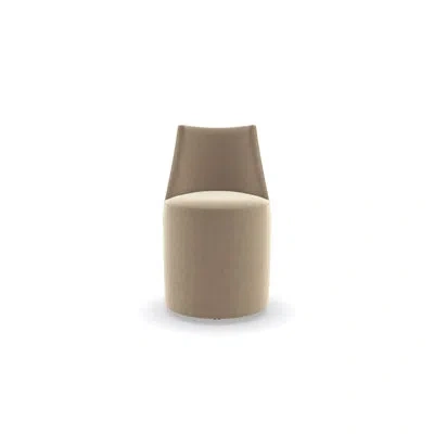 Caracole Barrel Roll Upholstered Dining Chair In Taupe