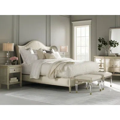 Caracole Bedtime Beauty Upholstered Bed In Cream