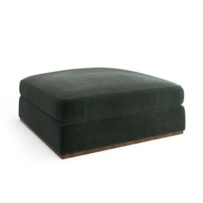 Caracole Bello Upholstered Ottoman In Green Polyester