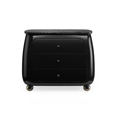 Caracole Cabochon Nightstand In Black