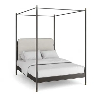 Caracole Campaign Bed With Canopy, Queen In Brown